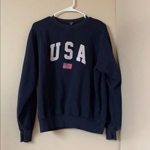 navy crew neck